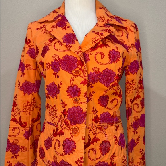 Orange Johnny Was Floral Embroidered Jacket - Picture 1 of 3